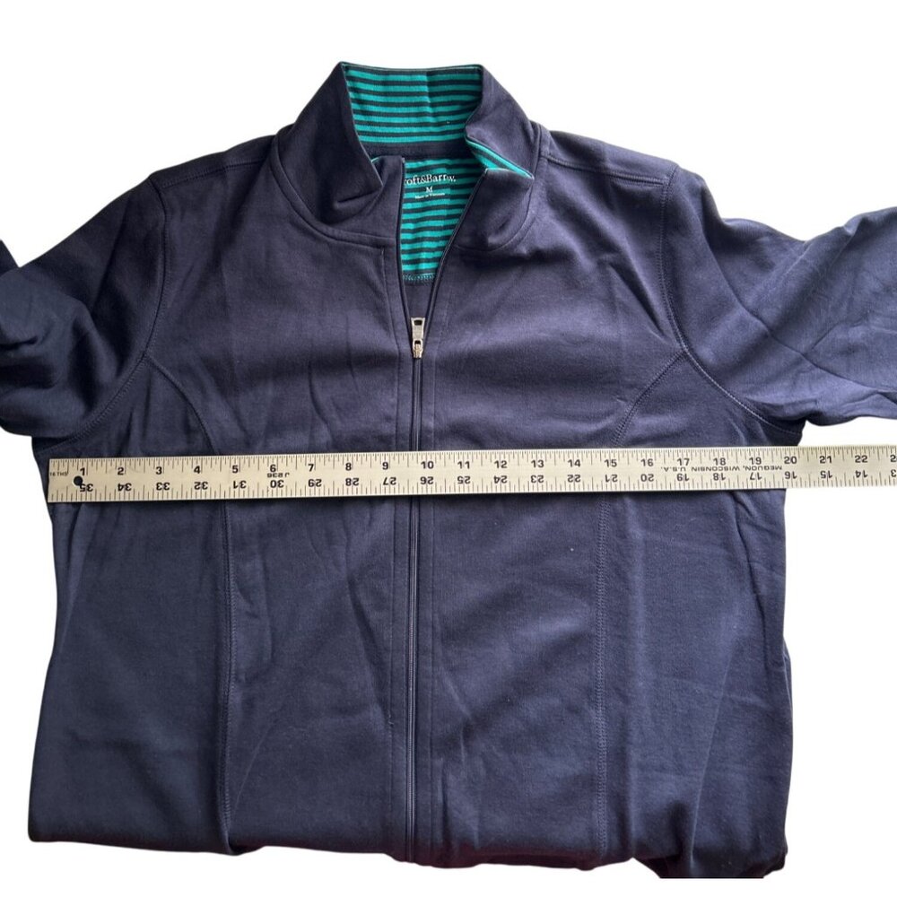Croft & Barrow Navy Full-Zip Jacket M Cotton/Poly Blend Everyday Wear - Picture 6 of 8